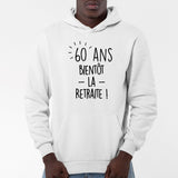 Sweat Capuche Adulte Anniversaire 60 ans Blanc
