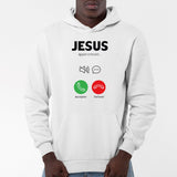 Sweat Capuche Adulte Appel de Jésus Blanc