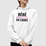 Sweat Capuche Adulte Bébé en cours Blanc