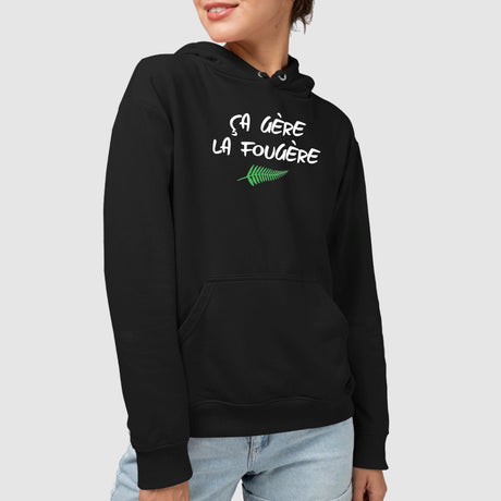 Sweat Capuche Adulte Ça gère la fougère Noir