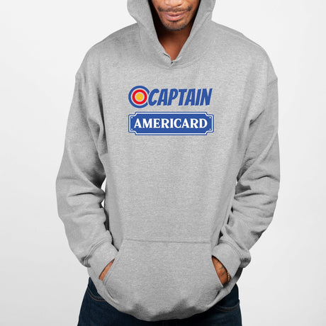 Sweat Capuche Adulte Captain Americard Gris