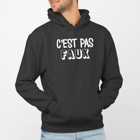 Sweat Capuche Adulte C'est pas faux Noir