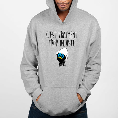 Sweat Capuche Adulte C'est vraiment trop injuste Gris