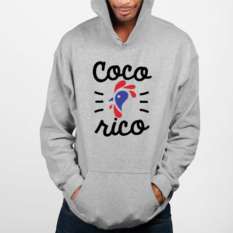 Sweat Capuche Adulte Cocorico Gris