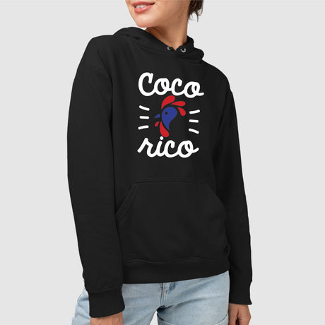 Sweat Capuche Adulte Cocorico Noir