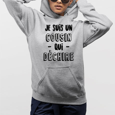 Sweat Capuche Adulte Cousin qui déchire Gris