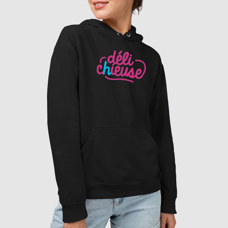 Sweat Capuche Adulte Délichieuse Noir