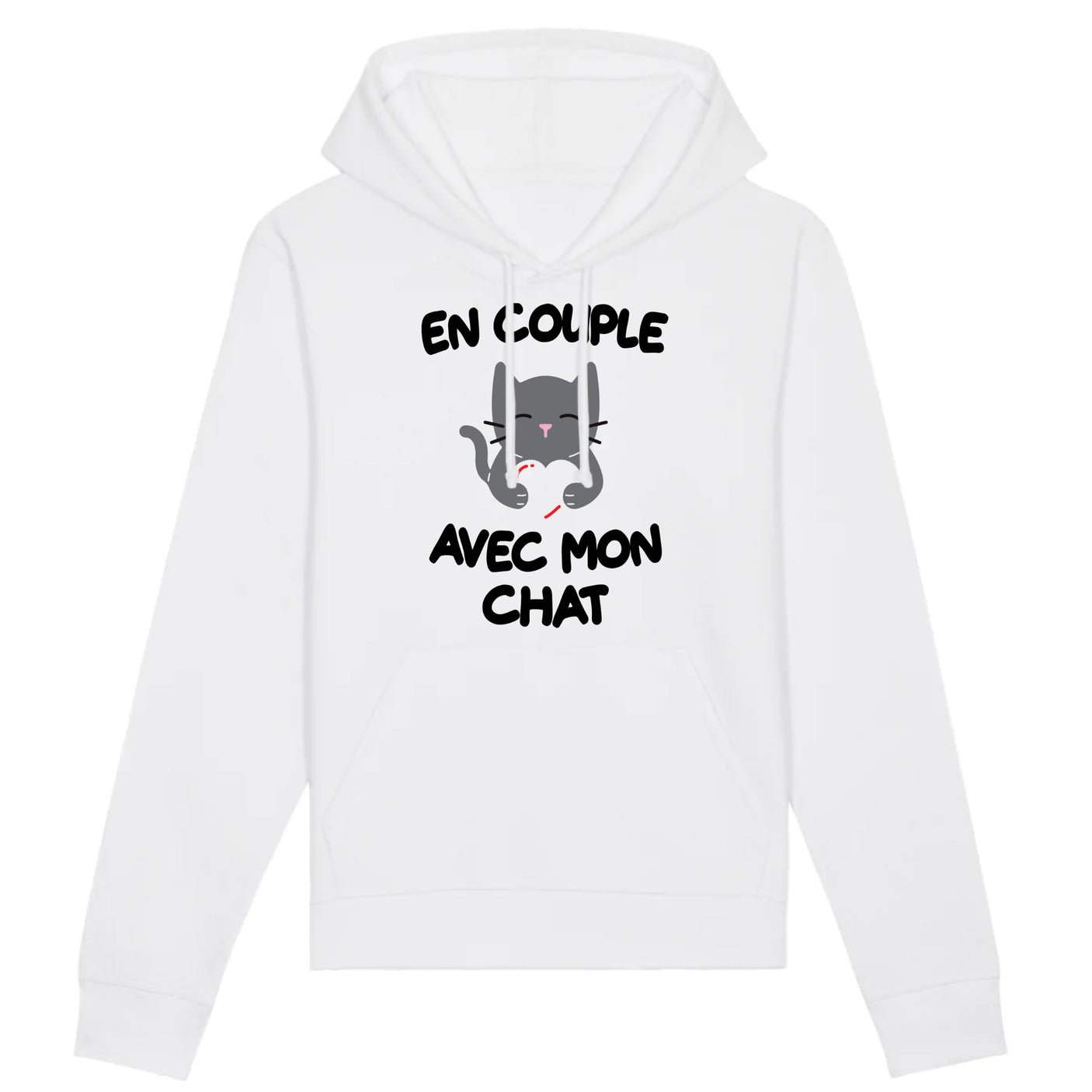 Sweat Capuche Adulte En couple avec mon chat 