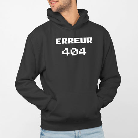 Sweat Capuche Adulte Erreur 404 Noir