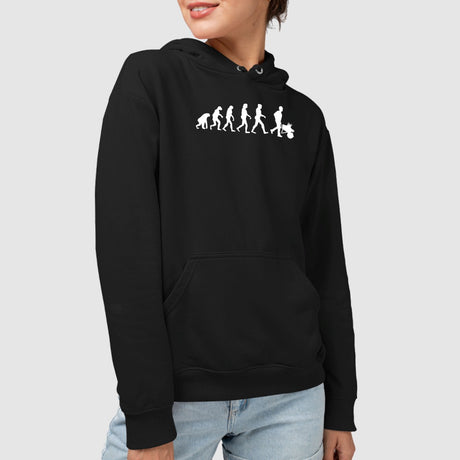 Sweat Capuche Adulte Évolution jardinage Noir