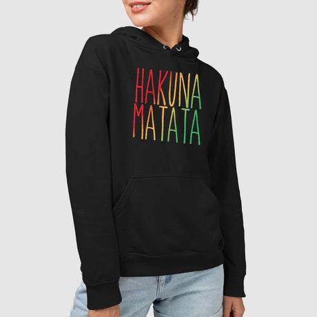 Sweat Capuche Adulte Hakuna Matata Noir