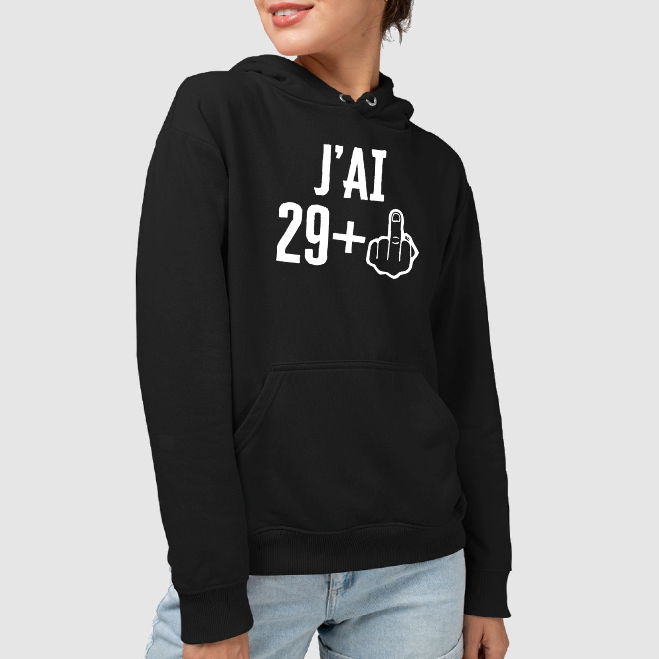 Sweat Capuche Adulte J'ai 30 ans 29 + 1 Noir