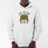 Sweat Capuche Adulte J'ai glissé chef Blanc