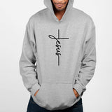 Sweat Capuche Adulte Jesus Gris