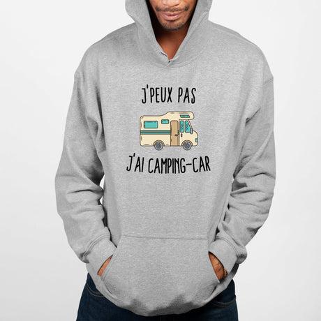 Sweat Capuche Adulte J'peux pas j'ai camping-car Gris