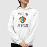 Sweat Capuche Adulte J'peux pas j'ai dessin 