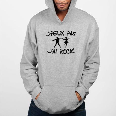 Sweat Capuche Adulte J'peux pas j'ai rock Gris