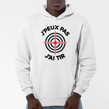 Sweat Capuche Adulte J'peux pas j'ai tir Blanc