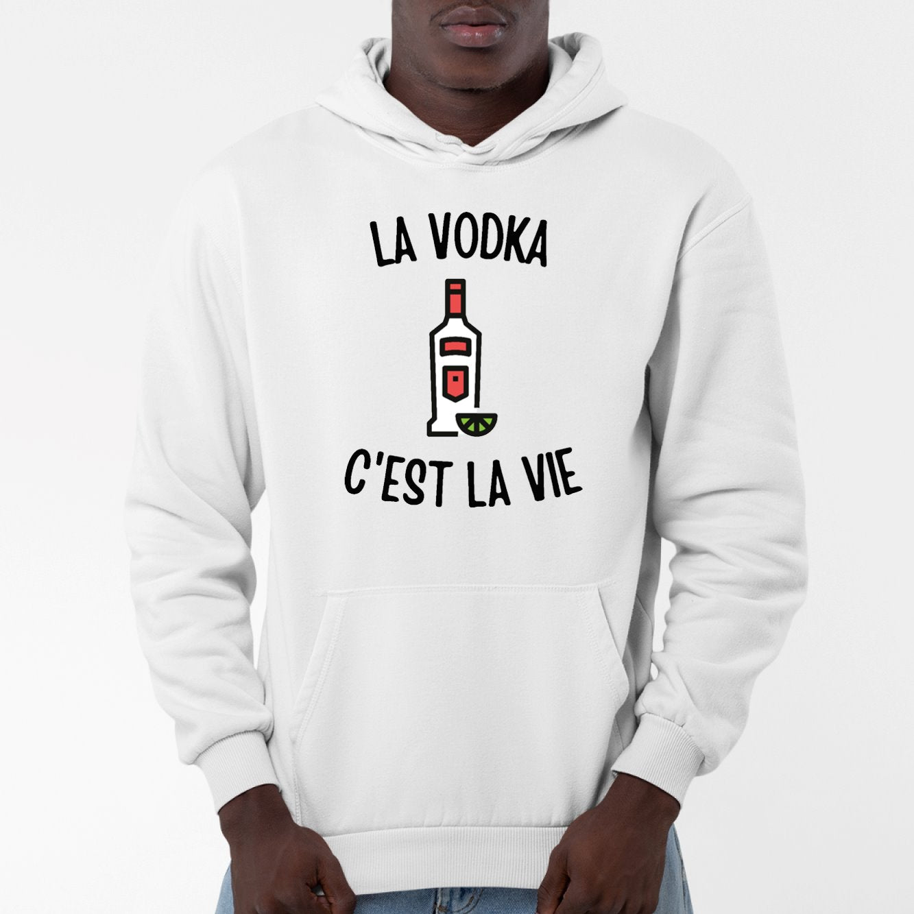 Sweat Capuche Adulte La vodka c'est la vie Blanc