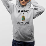 Sweat Capuche Adulte Le whisky c'est la vie Gris