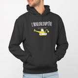 Sweat Capuche Adulte L'houloucoptère Noir