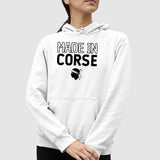 Sweat Capuche Adulte Made in Corse Blanc