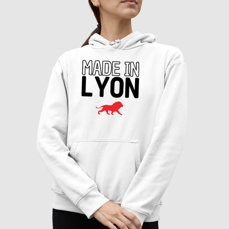 Sweat Capuche Adulte Made in Lyon Blanc