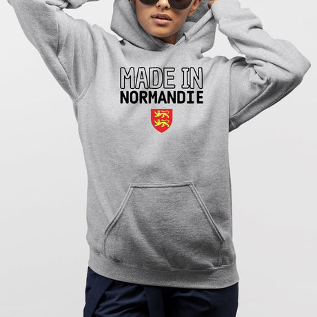 Sweat Capuche Adulte Made in Normandie Gris
