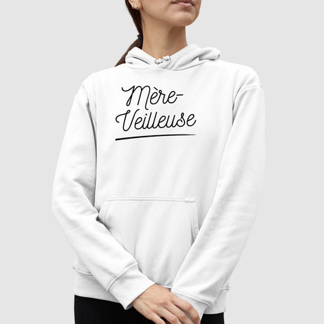 Sweat Capuche Adulte Mère-veilleuse Blanc