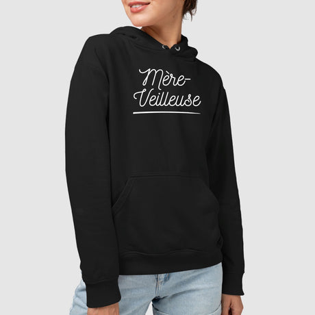 Sweat Capuche Adulte Mère-veilleuse Noir