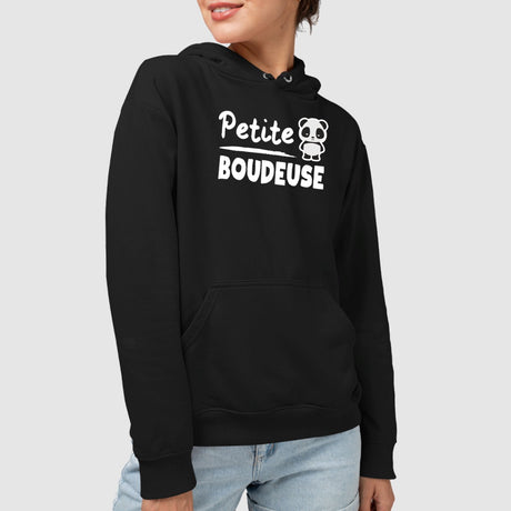 Sweat Capuche Adulte Petite boudeuse Noir