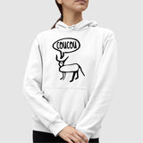 Sweat Capuche Adulte Petite perruche Blanc