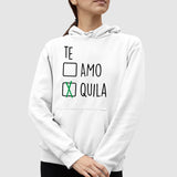 Sweat Capuche Adulte Te amo tequila Blanc