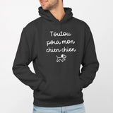 Sweat Capuche Adulte Toutou pour mon chien chien Noir