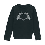 Sweat Enfant Coeur mains squelette 