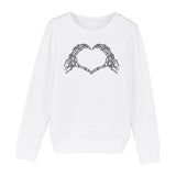 Sweat Enfant Coeur mains squelette 