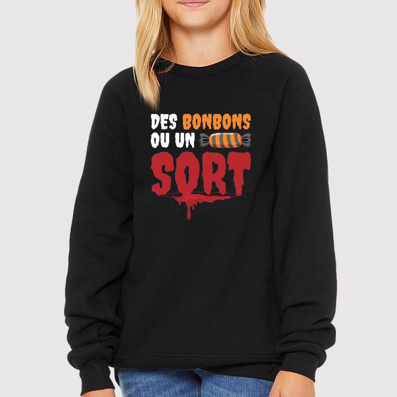 Sweat Enfant Des bonbons ou un sort Noir