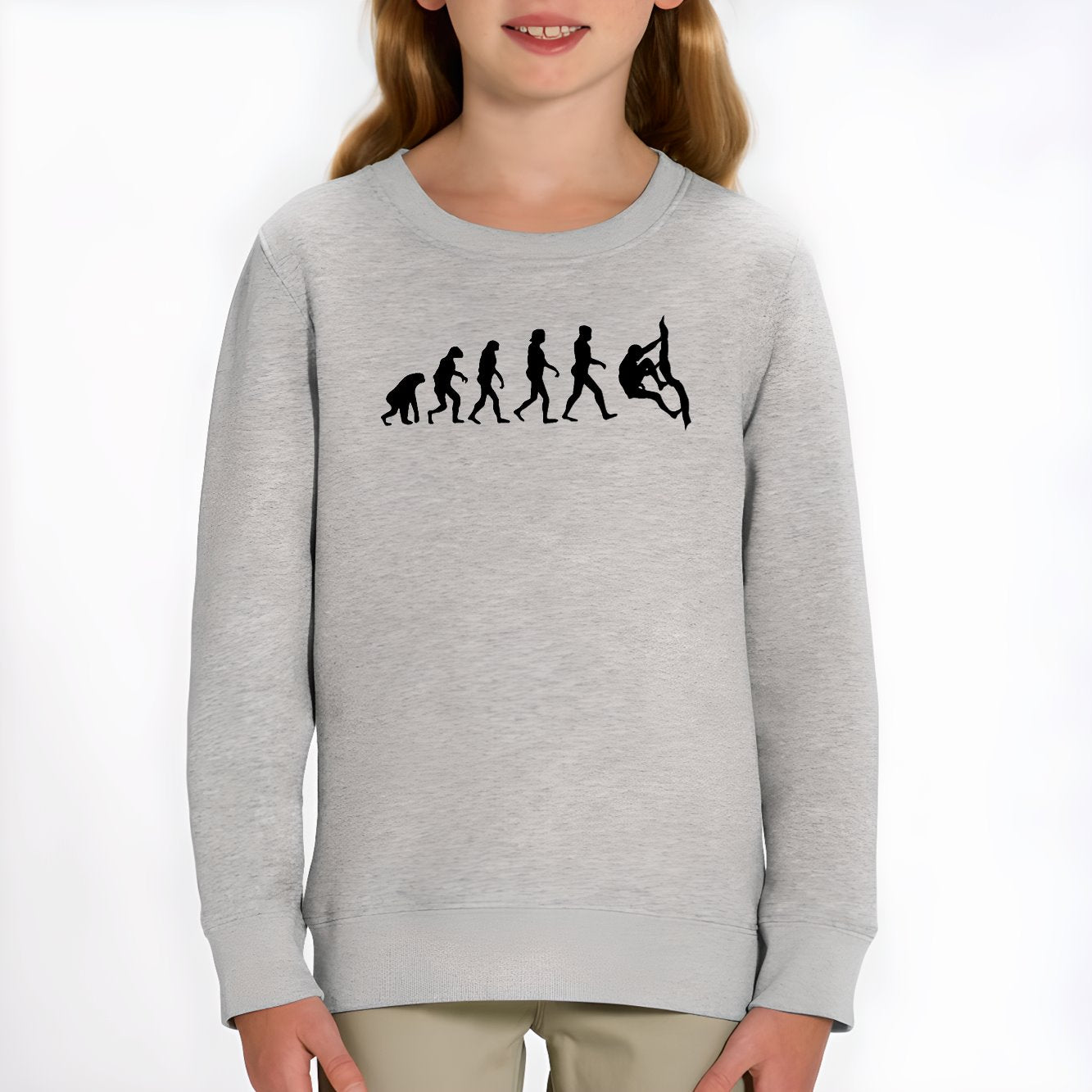 Sweat Enfant Évolution escalade Gris