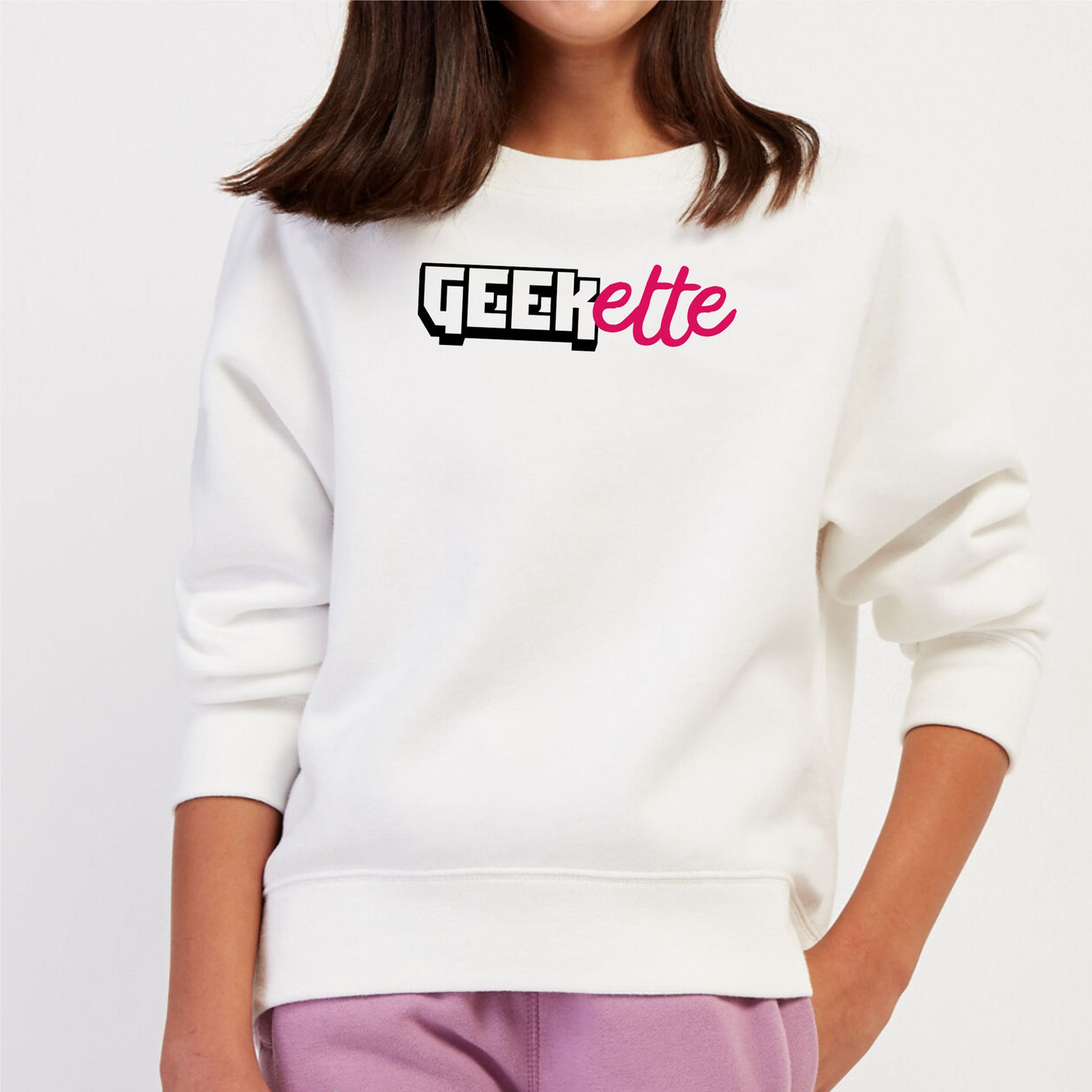 Sweat Enfant Geekette Blanc