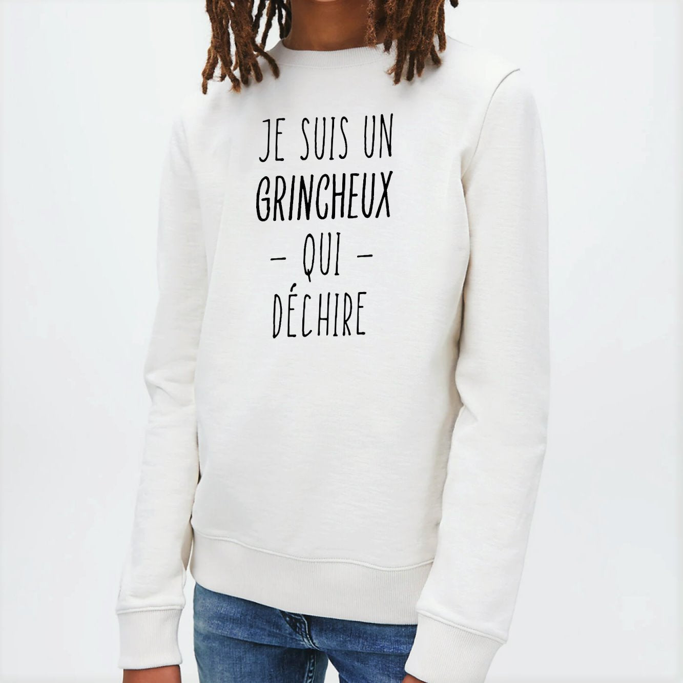 Sweat Enfant Grincheux qui déchire Blanc