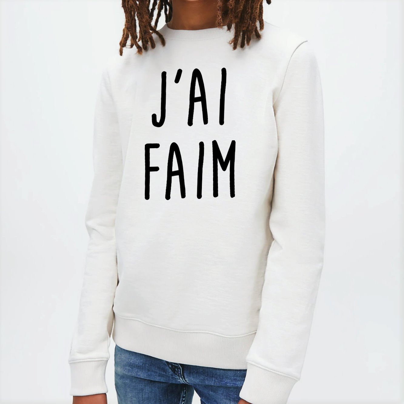 Sweat Enfant J'ai faim Blanc