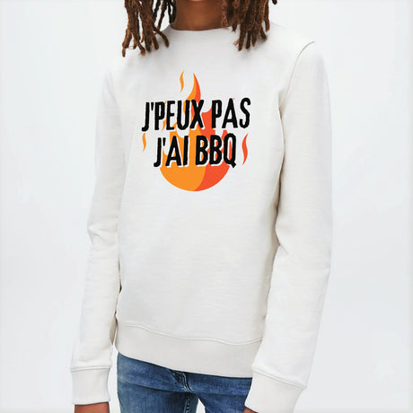 Sweat Enfant J'peux pas j'ai barbecue Blanc