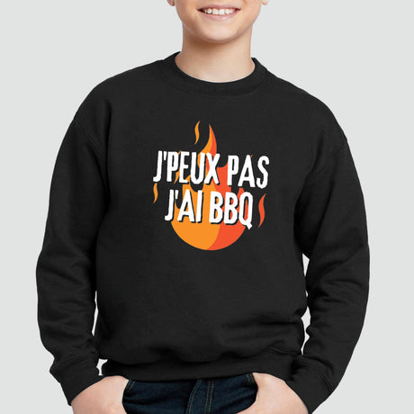 Sweat Enfant J'peux pas j'ai barbecue Noir