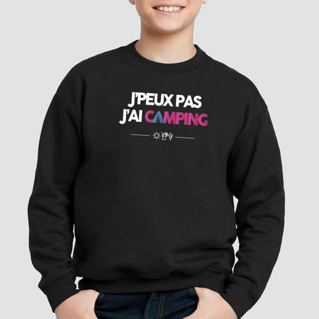 Sweat Enfant J'peux pas j'ai camping Noir