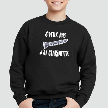 Sweat Enfant J'peux pas j'ai clarinette Noir