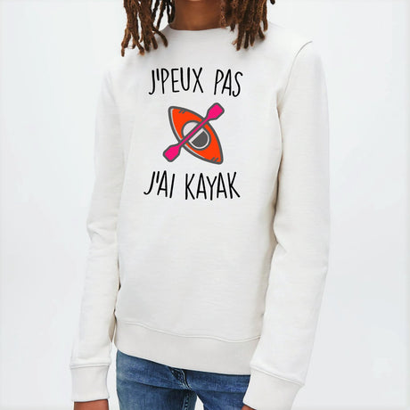 Sweat Enfant J'peux pas j'ai kayak Blanc