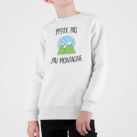 Sweat Enfant J'peux pas j'ai montagne Blanc