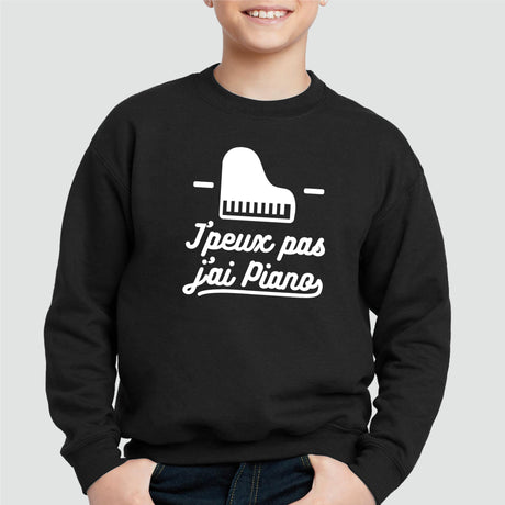 Sweat Enfant J'peux pas j'ai piano Noir