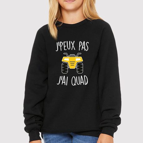 Sweat Enfant J'peux pas j'ai quad Noir