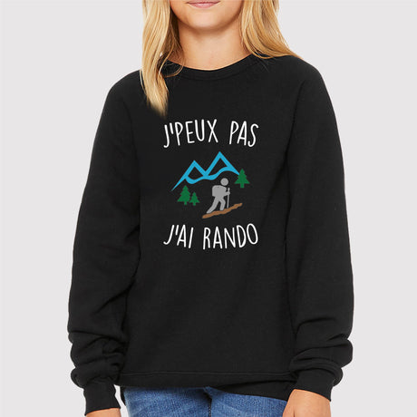 Sweat Enfant J'peux pas j'ai rando Noir